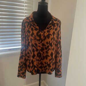 Cheetah print button down